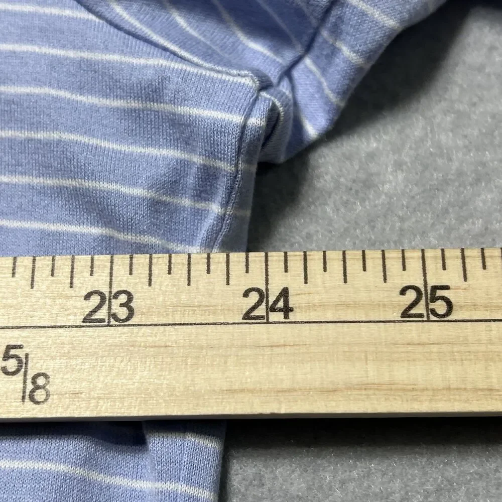 Polo Ralph Lauren Shirt Mens Large Blue Striped Short Sleeve Polo Soft Cotton - Picture 7 of 13